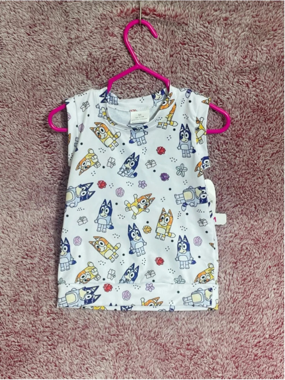 Girls Little Britches Matching Set 12-18 Months White Blue Bluey Print